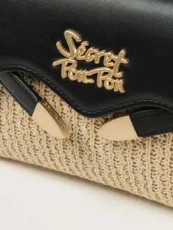 Borsa Quira Raffia XSmall Secret Pon-Pon in rafia
