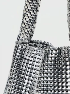 Borsa Rabanne in alluminio con lavorazione pixelata