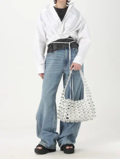 Borsa Rex Alexander Wang in pelle traforata con borchie all over