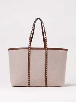 Borsa Rockstud Valentino Garavani in canvas jacquard e pelle