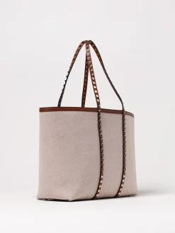 Borsa Rockstud Valentino Garavani in canvas jacquard e pelle