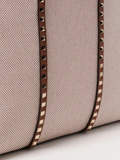 Borsa Rockstud Valentino Garavani in canvas jacquard e pelle