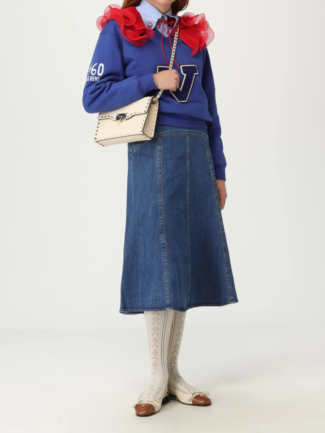 Borsa Rockstud Valentino Garavani in pelle a grana