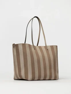 Borsa Roll Large Fendi in denim di cotone con righe jacquard