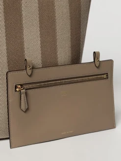 Borsa Roll Large Fendi in denim di cotone con righe jacquard