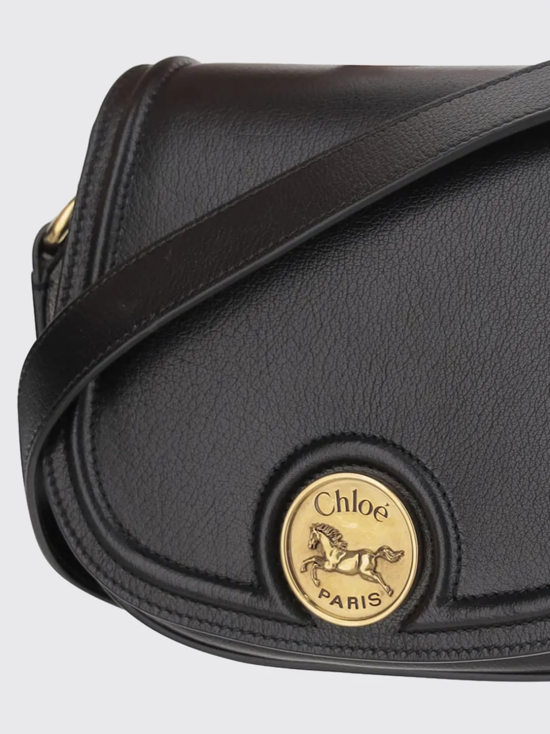 Borsa Saddle Horse Medal Chloé in pelle a grana