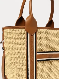 Borsa Script Hogan in pelle e rafia