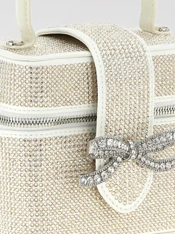 Borsa Self-Portrait in pelle sintetica con strass all over