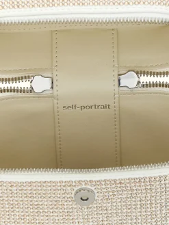 Borsa Self-Portrait in pelle sintetica con strass all over