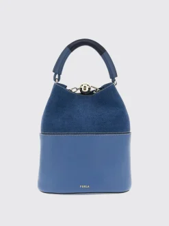 Borsa Sfera S Furla in pelle e denim di cotone