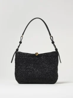 Borsa Sfera Soft Furla in rafia crochet e pelle