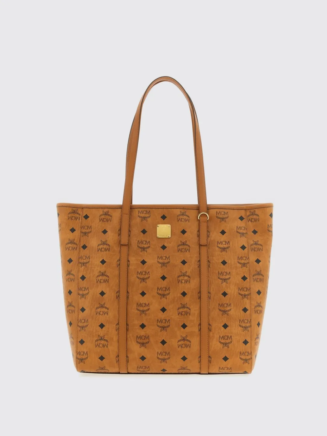 Borsa shopping Toni media in tela stampata Mcm