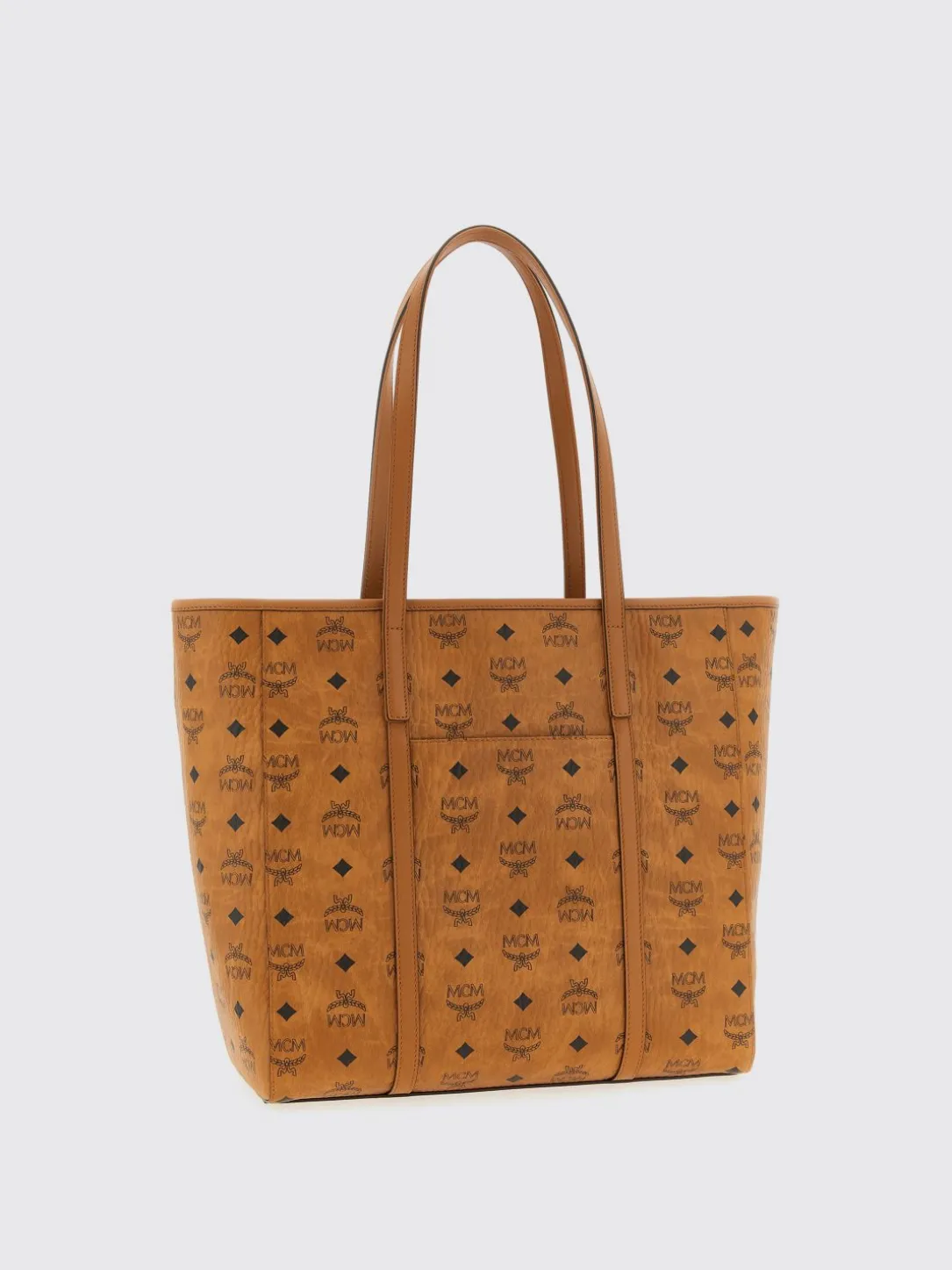 Borsa shopping Toni media in tela stampata Mcm