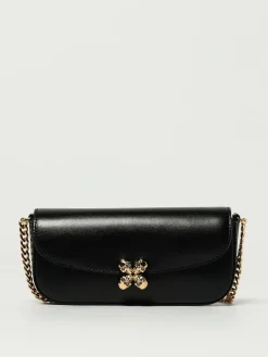 Borsa Skull Flower McQueen in pelle palmellata