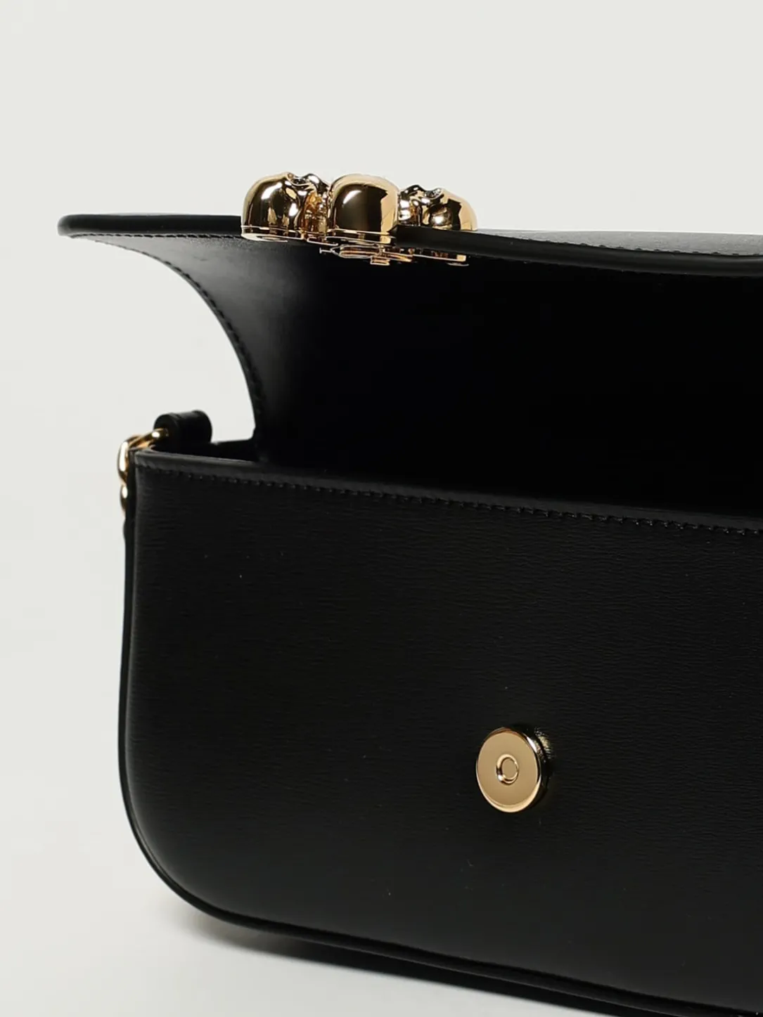 Borsa Skull Flower McQueen in pelle palmellata