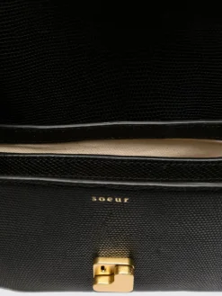 Borsa Soeur in pelle stampa lucertola