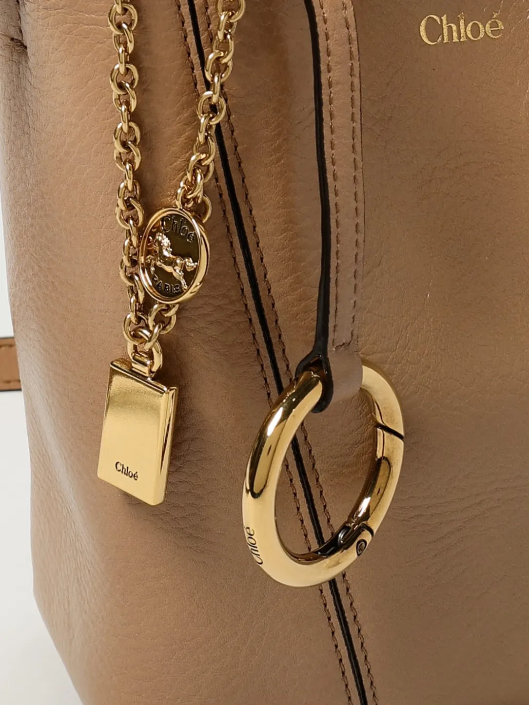 Borsa Spin Mini Chloé in pelle a grana