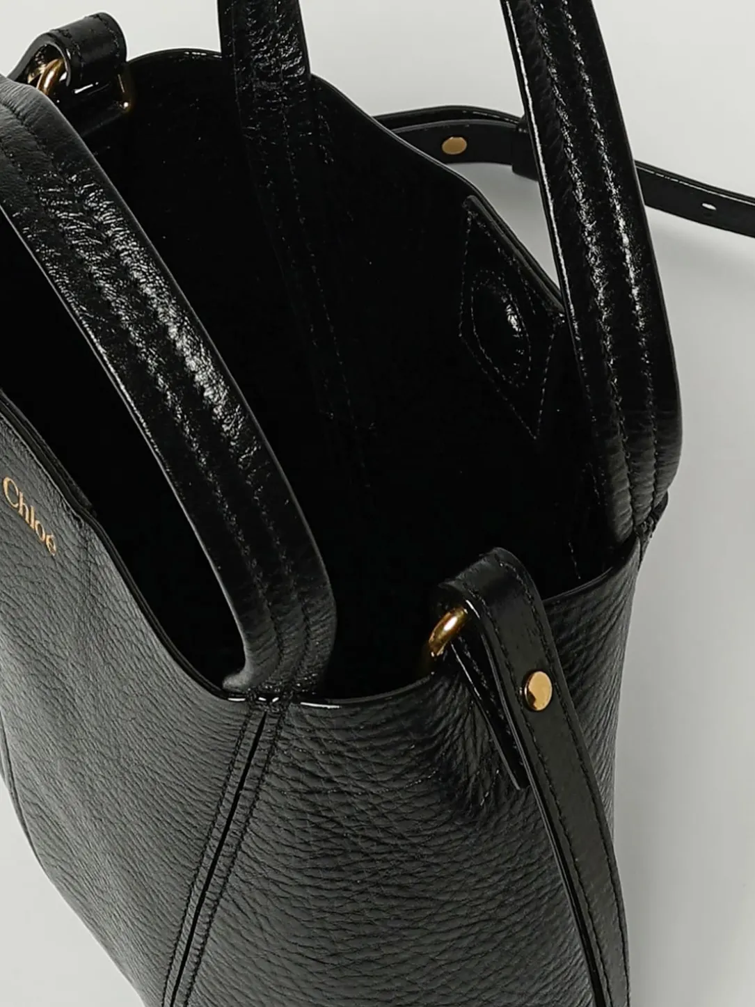 Borsa Spin Mini Chloé in pelle a grana