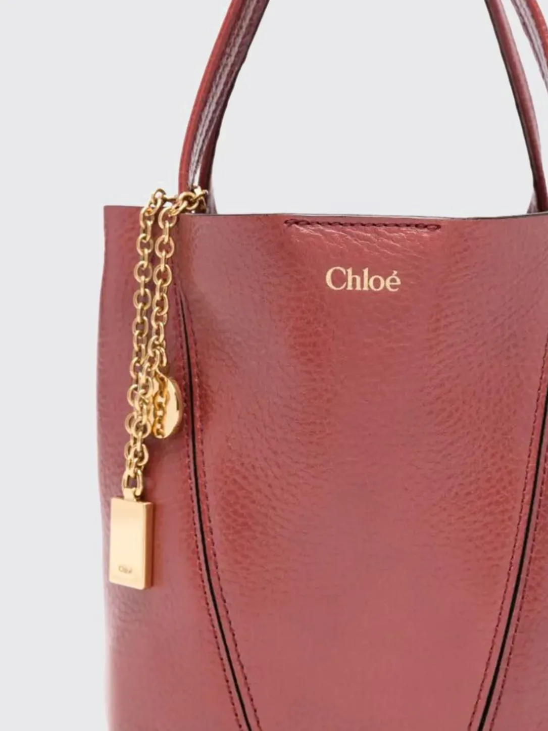 Borsa Spin Mini Chloé in pelle a grana