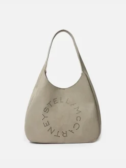 Borsa Stella McCartney in camoscio sintetico con logo traforato