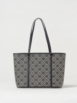 Borsa T Monogram Small Tory Burch in misto cotone jacquard e pelle
