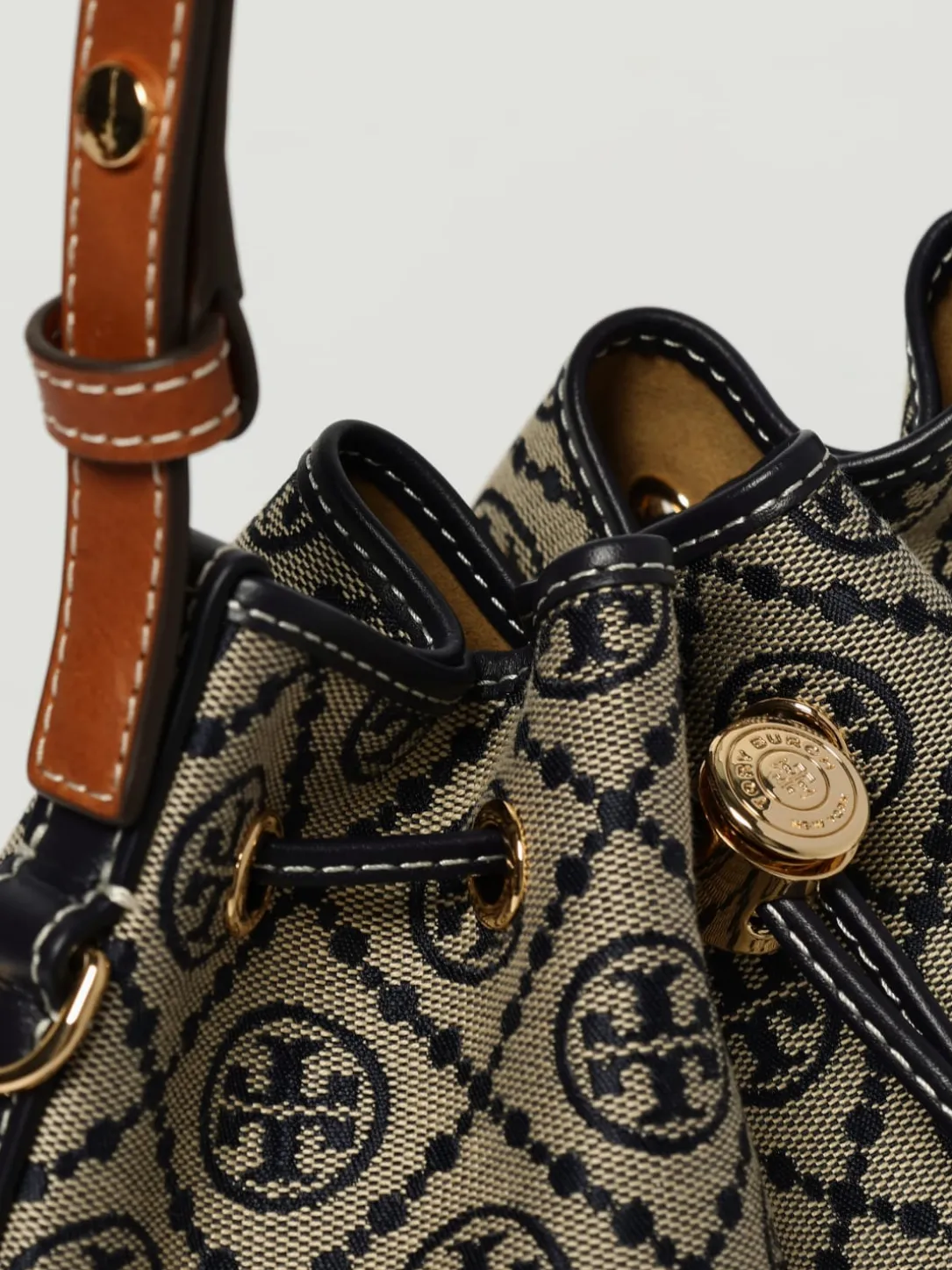 Borsa T Monogram Tory Burch in canvas jacquard