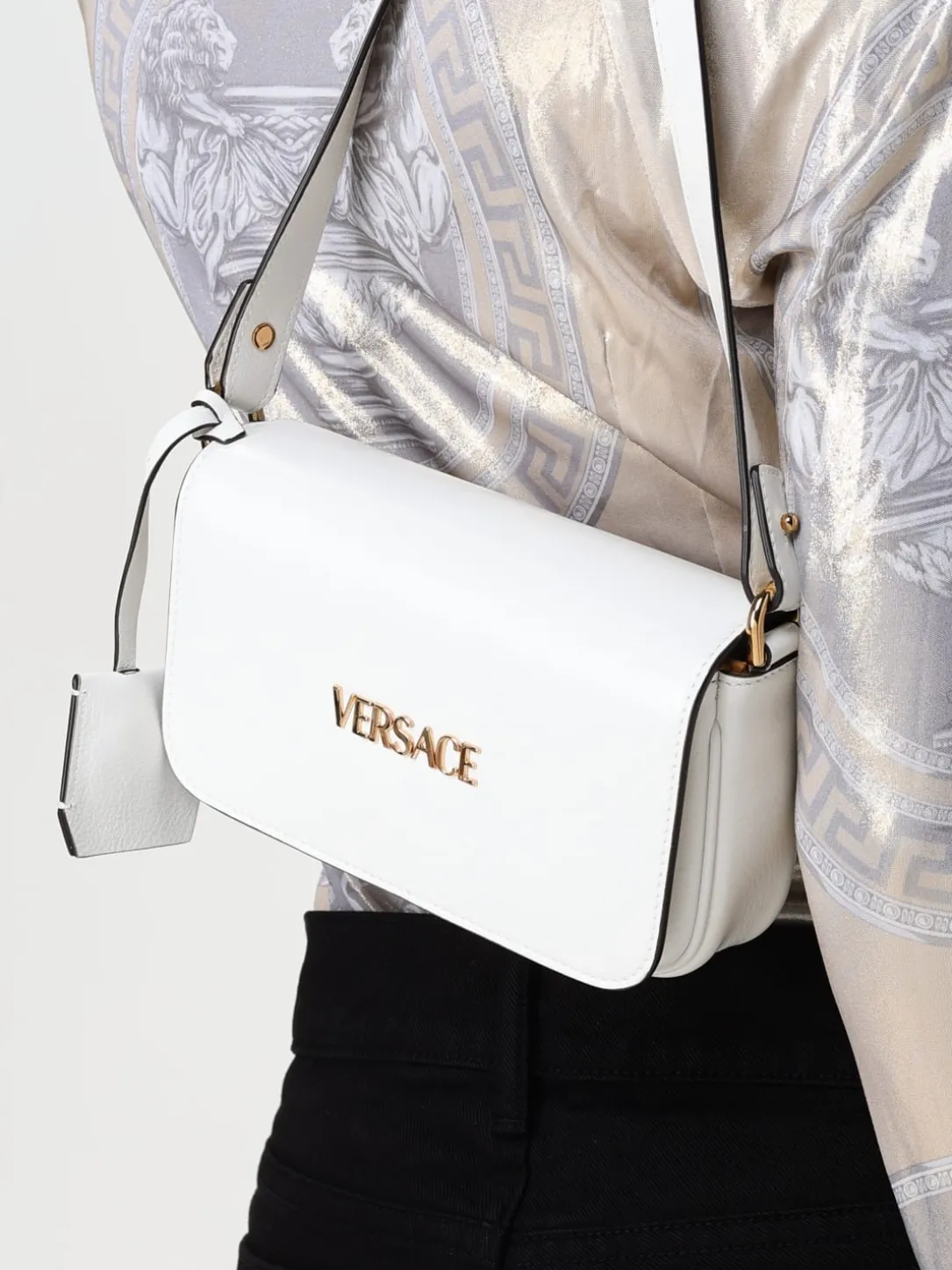 Borsa Tag Versace in pelle