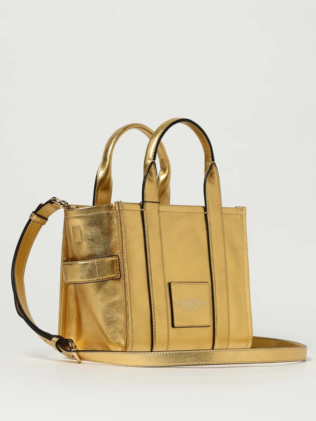 Borsa The Metallic Small Tote Bag Marc Jacobs in pelle laminata