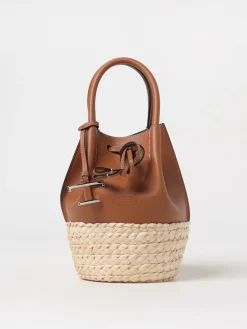 Borsa Tod's in pelle e rafia intrecciata