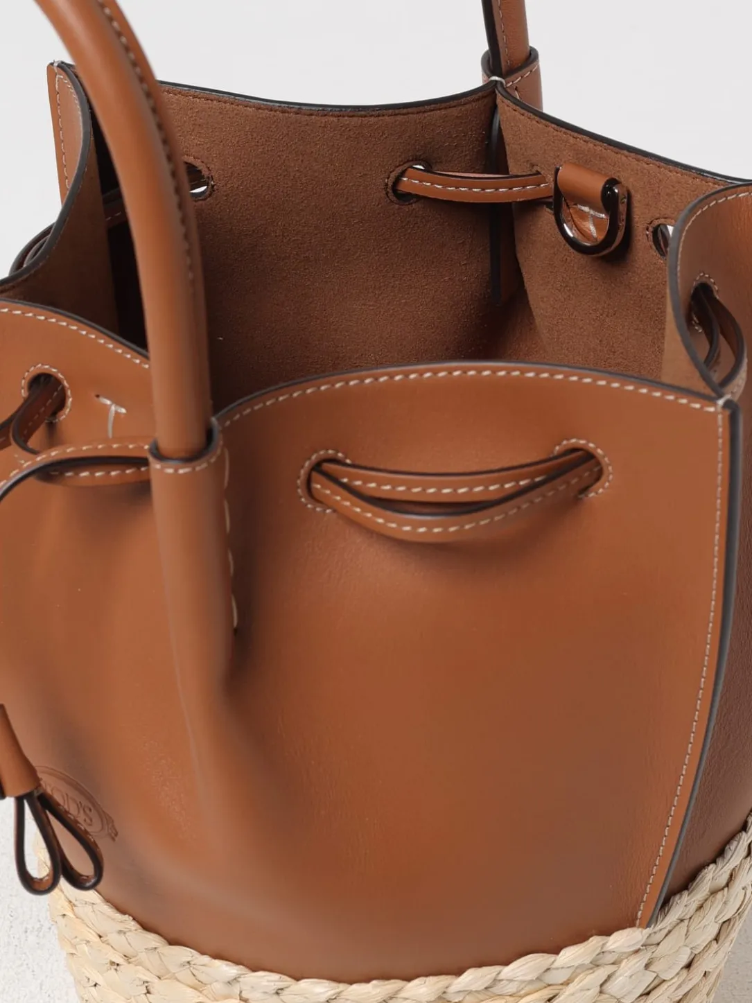 Borsa Tod's in pelle e rafia intrecciata