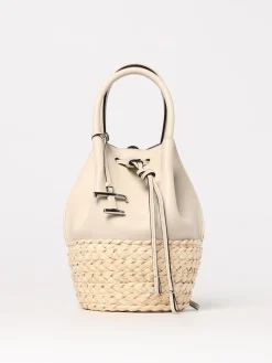 Borsa Tod's in pelle e rafia intrecciata