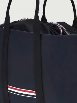 Borsa Tote con logo 4 T-bar Thom Browne in tela