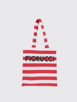 Borsa tote con logo a righe rossa Fiorucci