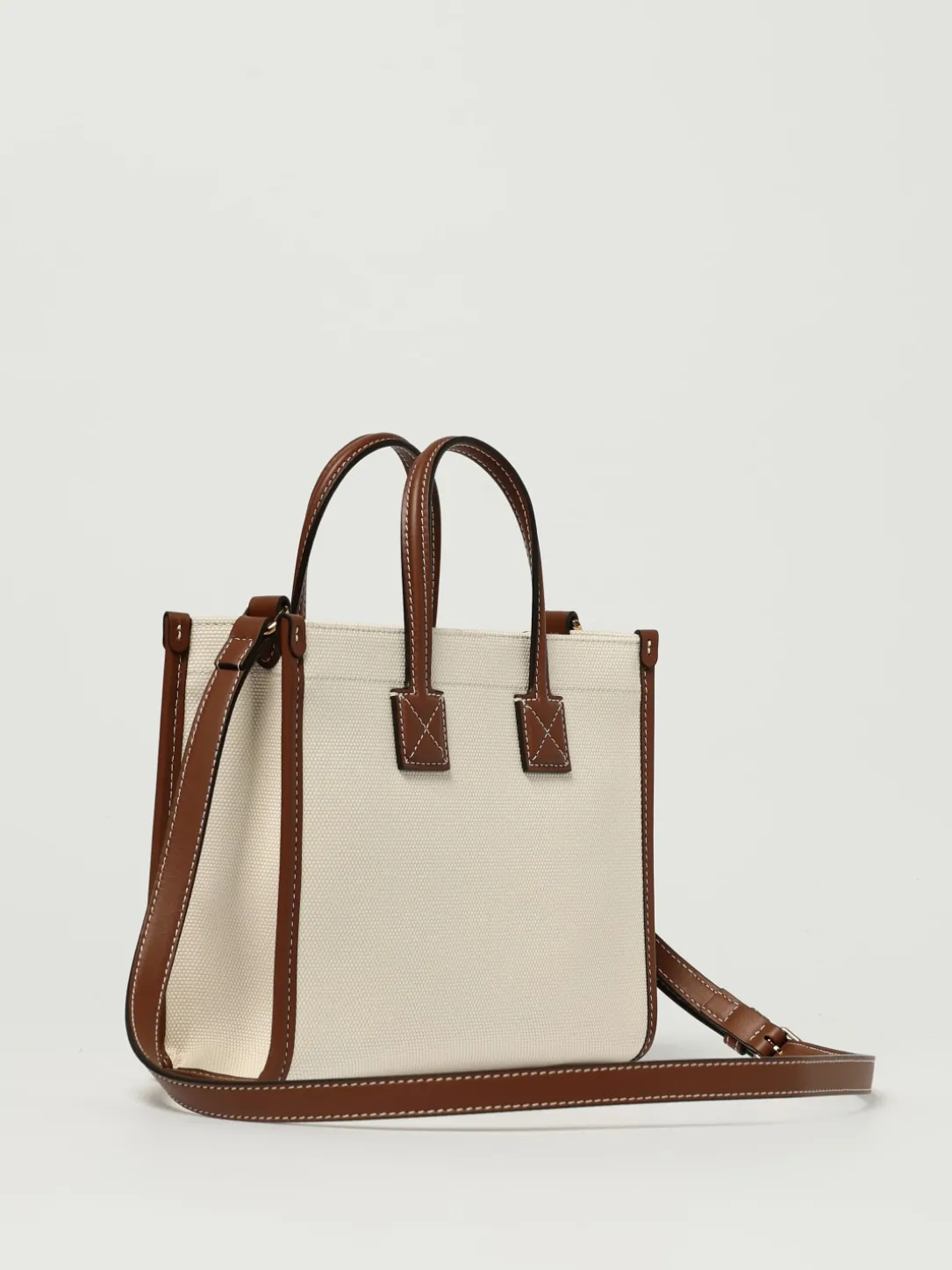 Borsa Tote Freya mini Burberry in pelle e misto cotone