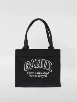 Borsa tote in cotone con logo Ganni