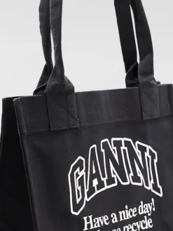 Borsa tote in cotone con logo Ganni