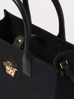 Borsa tote Medusa Versace in pelle e canvas di cotone