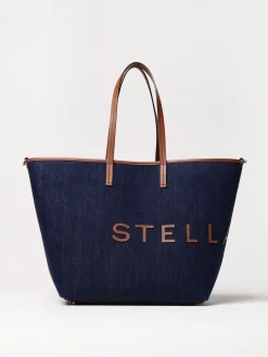 Borsa Tote Stella McCartney in denim di cotone e pelle sintetica