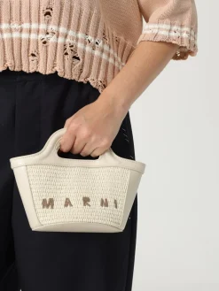 Borsa Tropicalia Marni in rafia e pelle