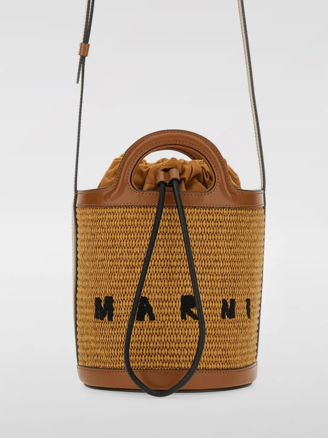 Borsa Tropicalia Marni in rafia e pelle