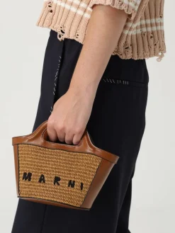 Borsa Tropicalia Marni in rafia e pelle