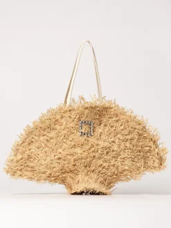 Borsa Très Vivier Roger Vivier in rafia con fibbia gioiello