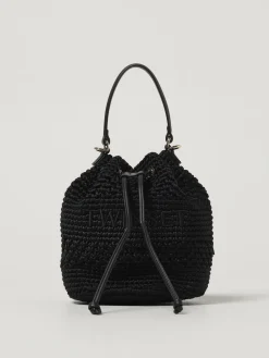 Borsa Twinset in cotone crochet con logo ricamato