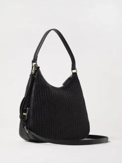 Borsa Twinset in pelle sintetica e rafia intrecciata