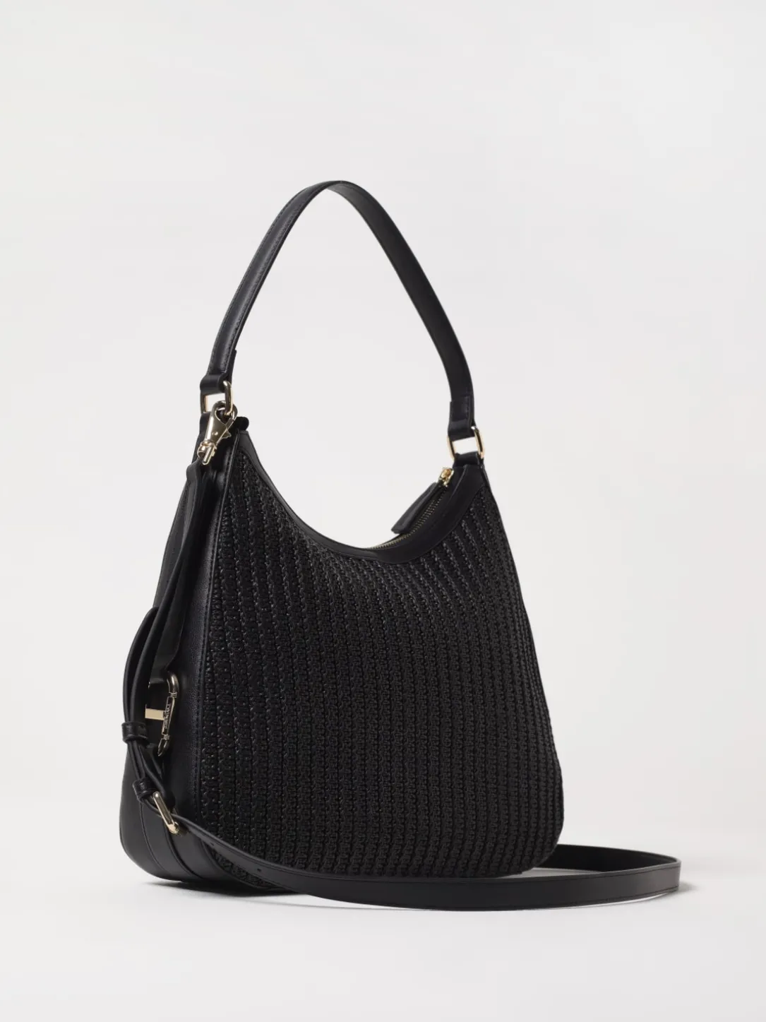 Borsa Twinset in pelle sintetica e rafia intrecciata