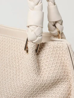 Borsa Twinset in rafia e pelle sintetica