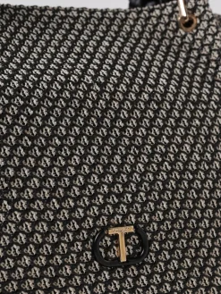 Borsa Twinset in rafia e pelle sintetica