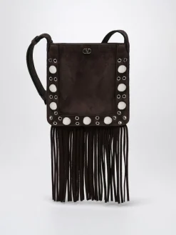 Borsa Valentino Garavani Nellcôte in camoscio con frange