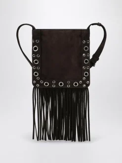 Borsa Valentino Garavani Nellcôte in camoscio con frange