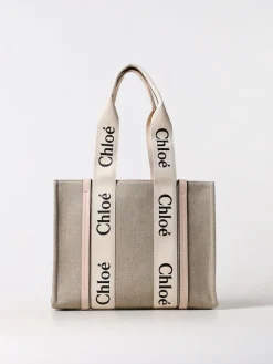 Borsa Woody Chloè in canvas e pelle